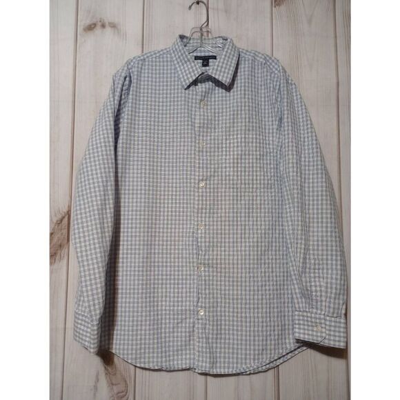 Banana Republic Shirt Men's Extra Large Blue White Button Front‎ Long Sleeve - Picture 1 of 9